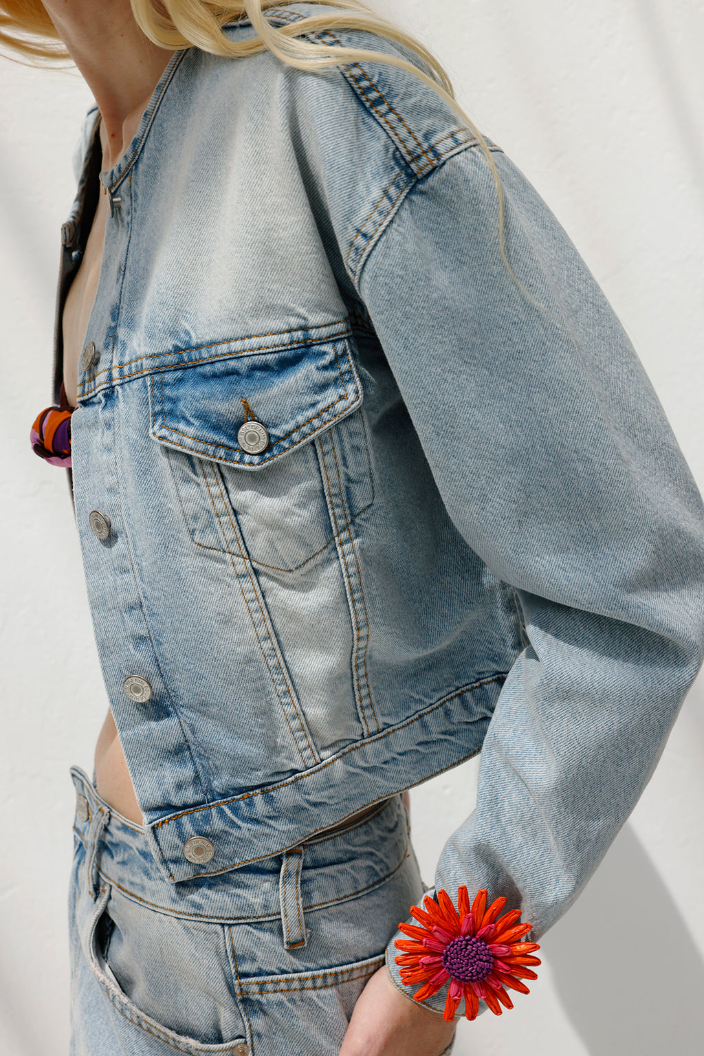 Yıkama Efektli  Denim Mont