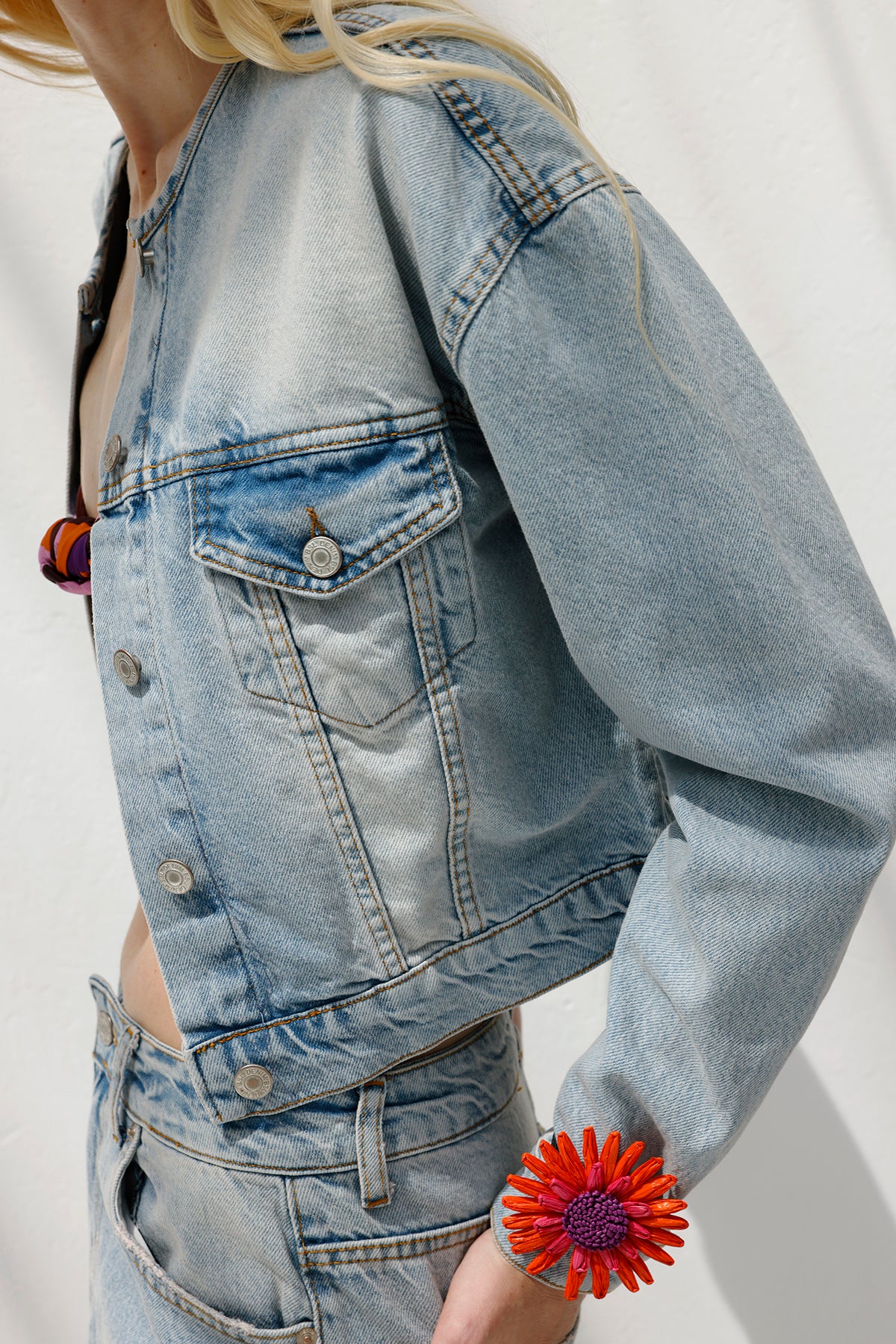 Yıkama Efektli  Denim Mont