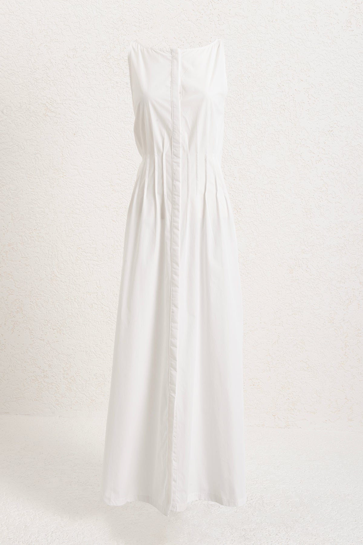 %100 Cotton Nervür Dikiş Detaylı Maksi Elbise
