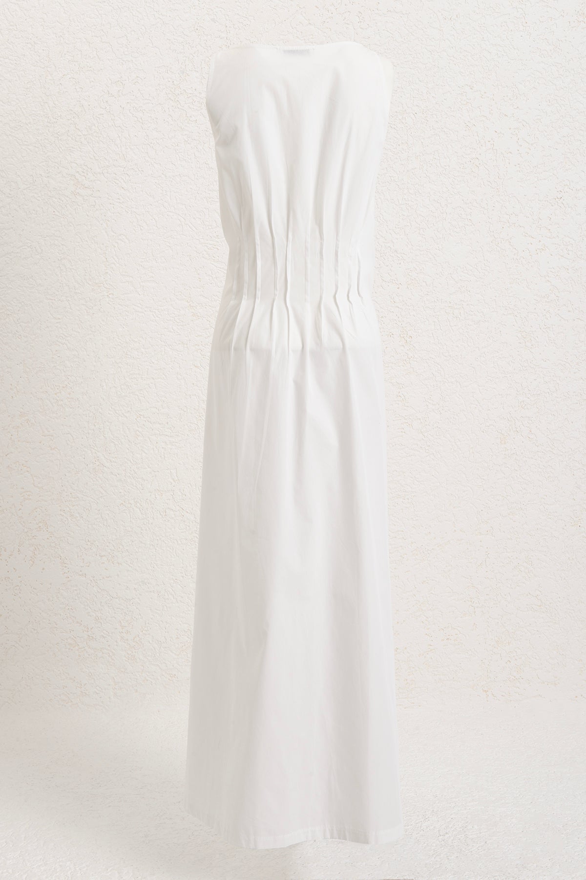 %100 Cotton Nervür Dikiş Detaylı Maksi Elbise