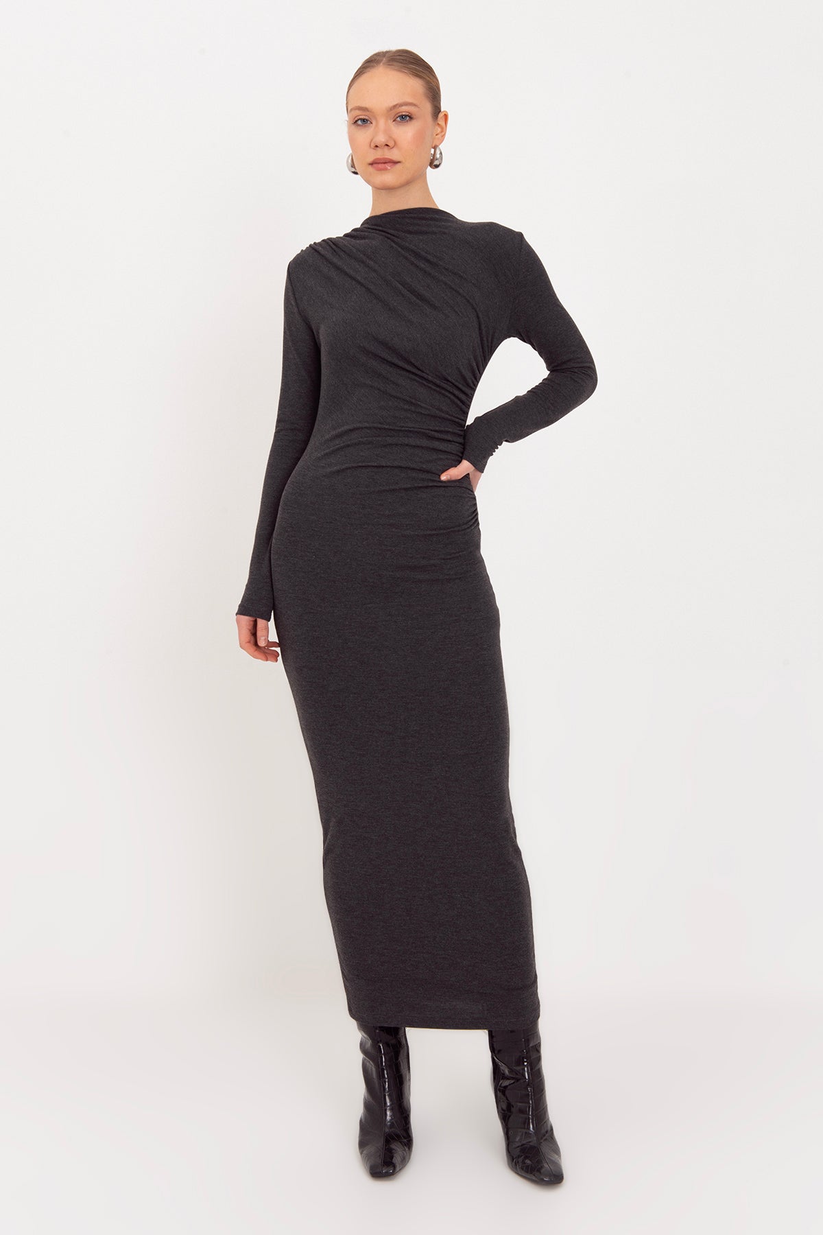 Draped Midi Dress