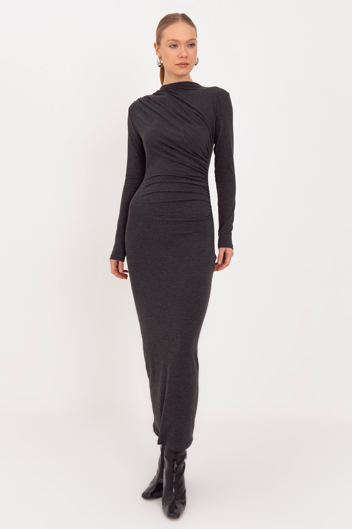 Draped Midi Dress