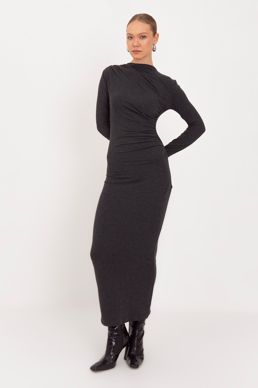 Draped Midi Dress