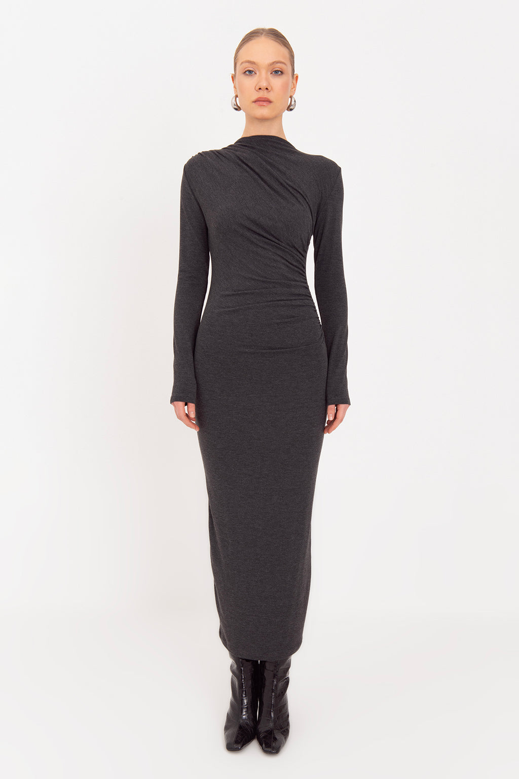 Draped Midi Dress
