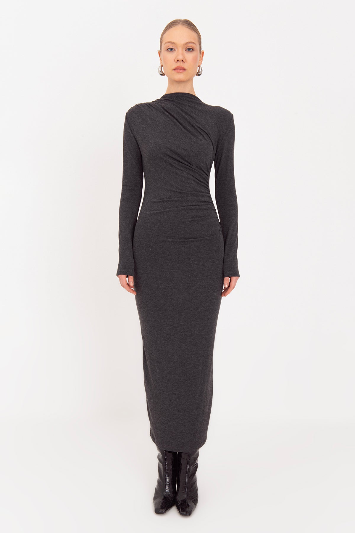 Draped Midi Dress