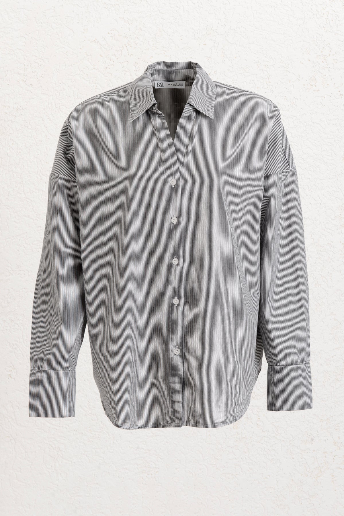 Oversize Çizgili Cotton Gömlek