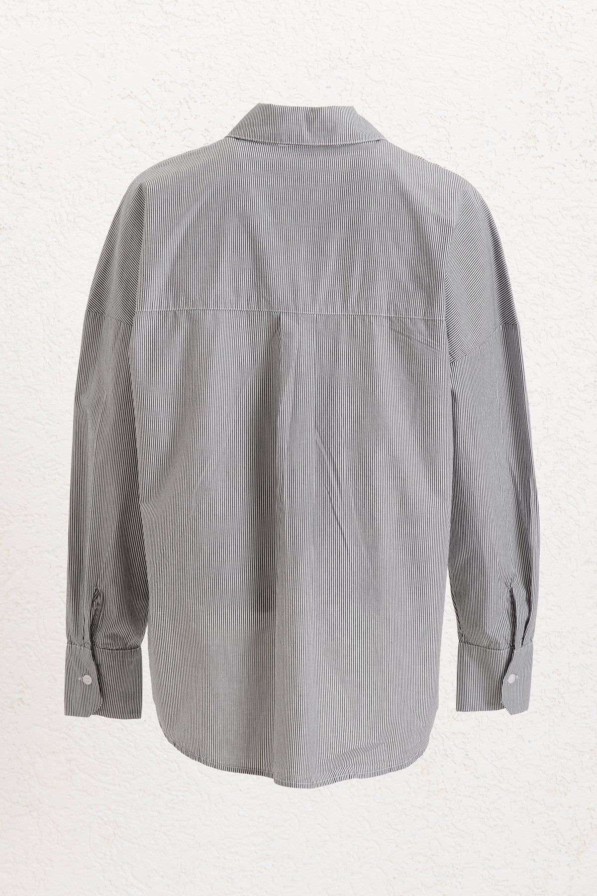 Oversize Çizgili Cotton Gömlek