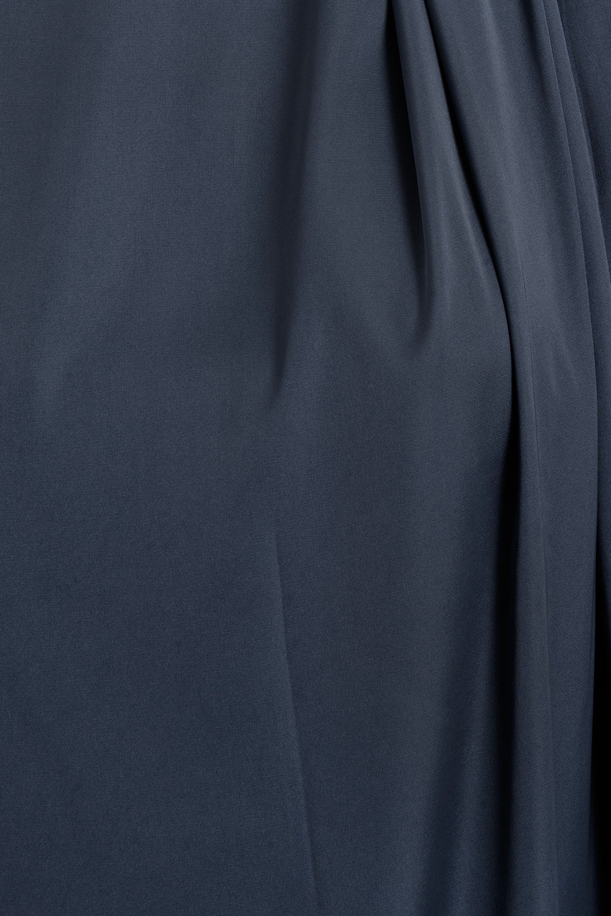 Draped Straight-Cut Silhouette Satin Maxi Dress