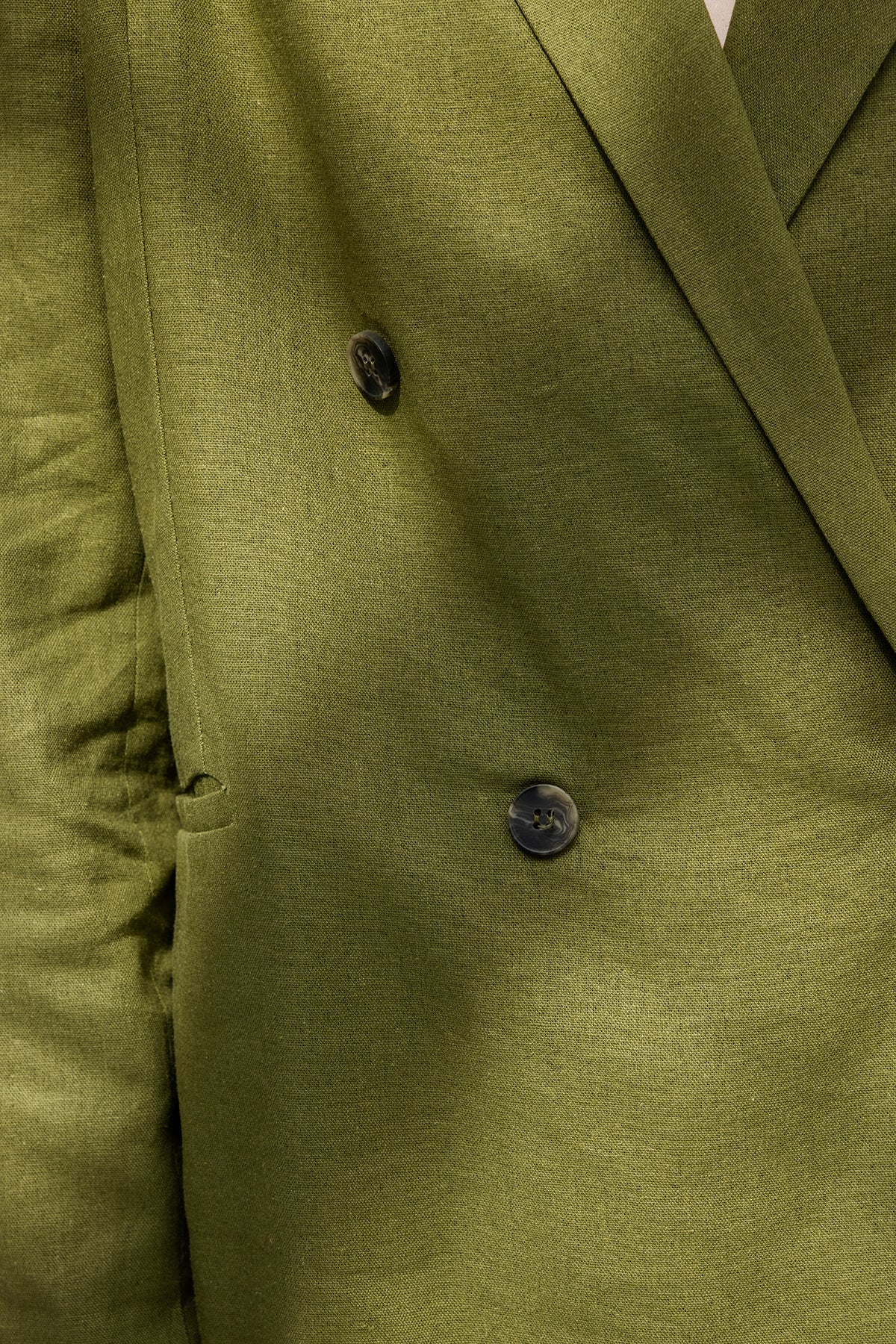 Double-Breasted Linen Blazer Jacket