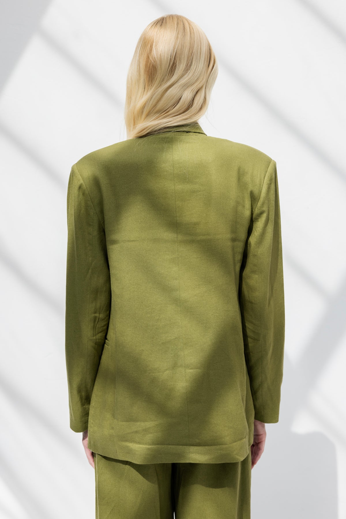 Double-Breasted Linen Blazer Jacket