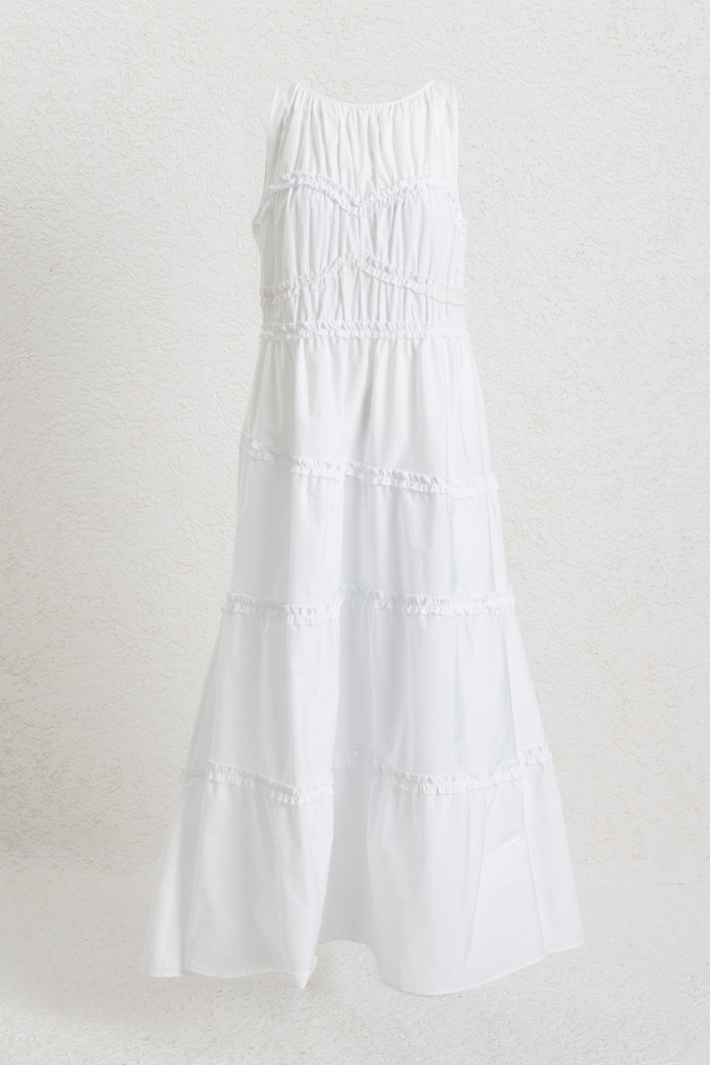 Tiered Ruffle Midi Cotton Dress