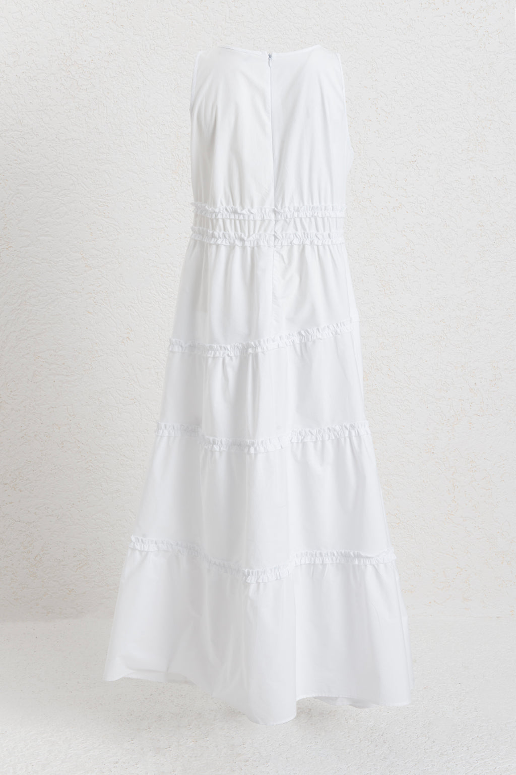 Tiered Ruffle Midi Cotton Dress