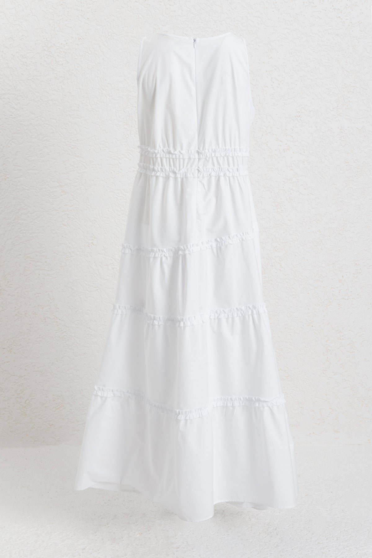 Tiered Ruffle Midi Cotton Dress