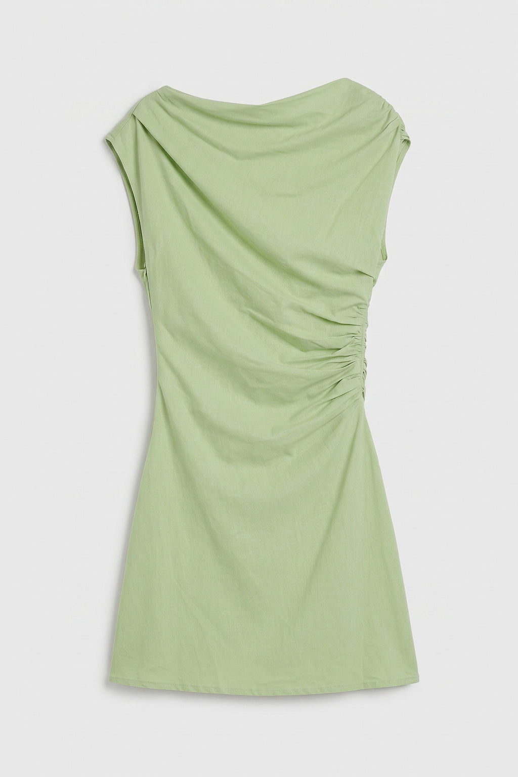 Dropped Shoulder Linen Mini Dress