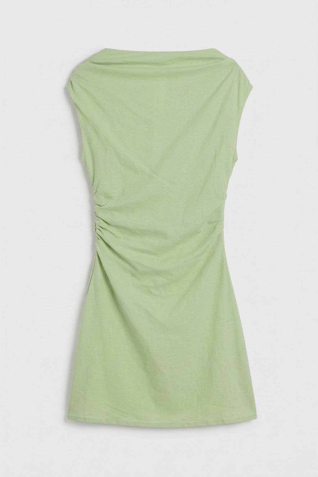 Dropped Shoulder Linen Mini Dress