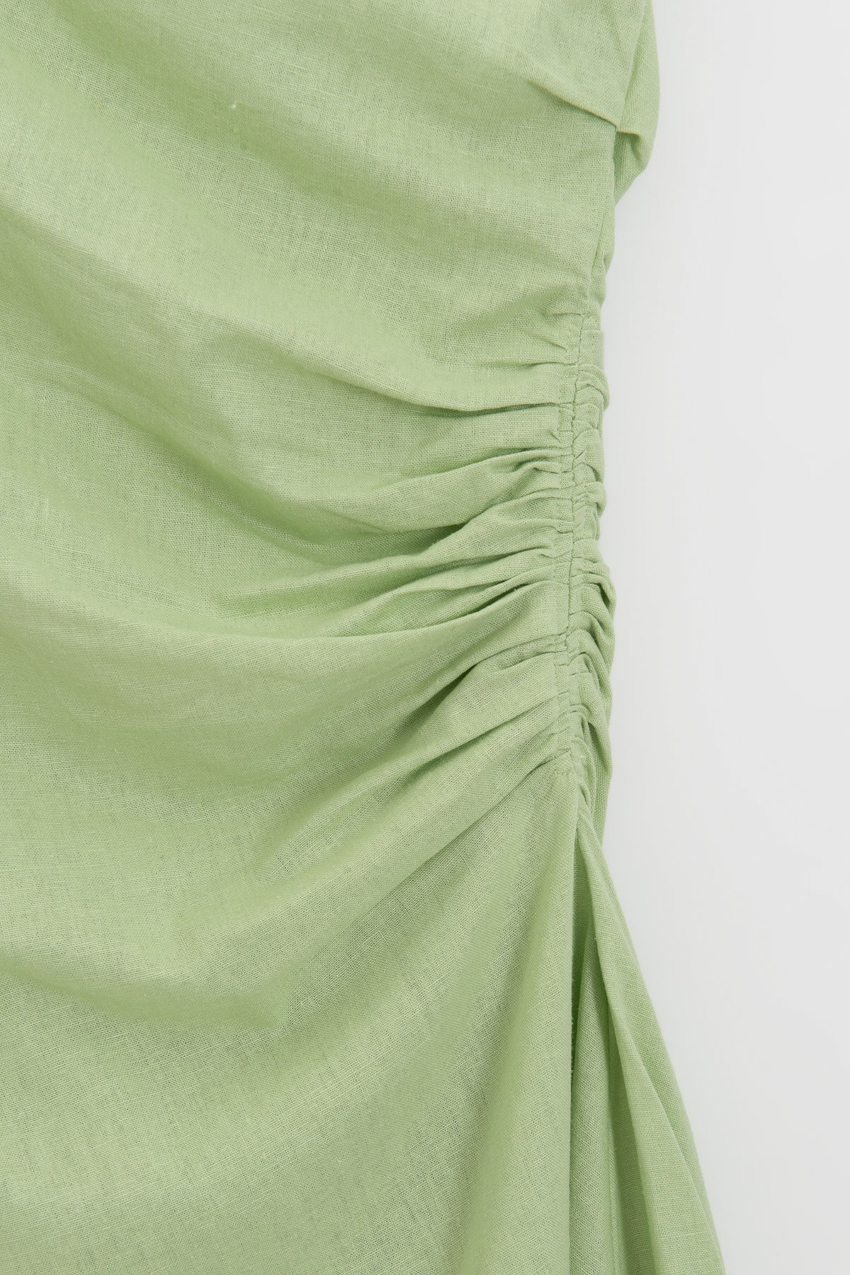 Dropped Shoulder Linen Mini Dress