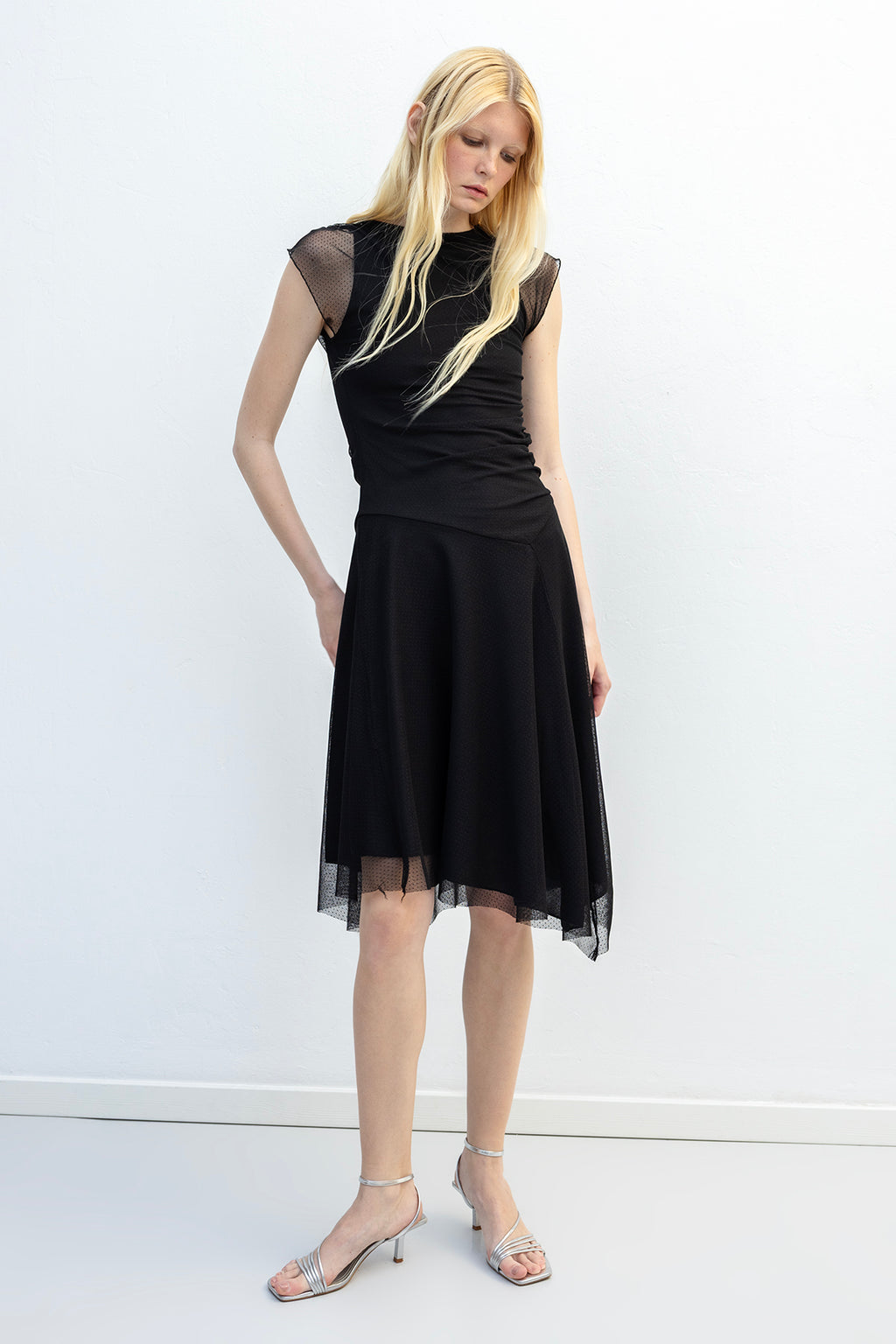 Gathered Tulle Dress