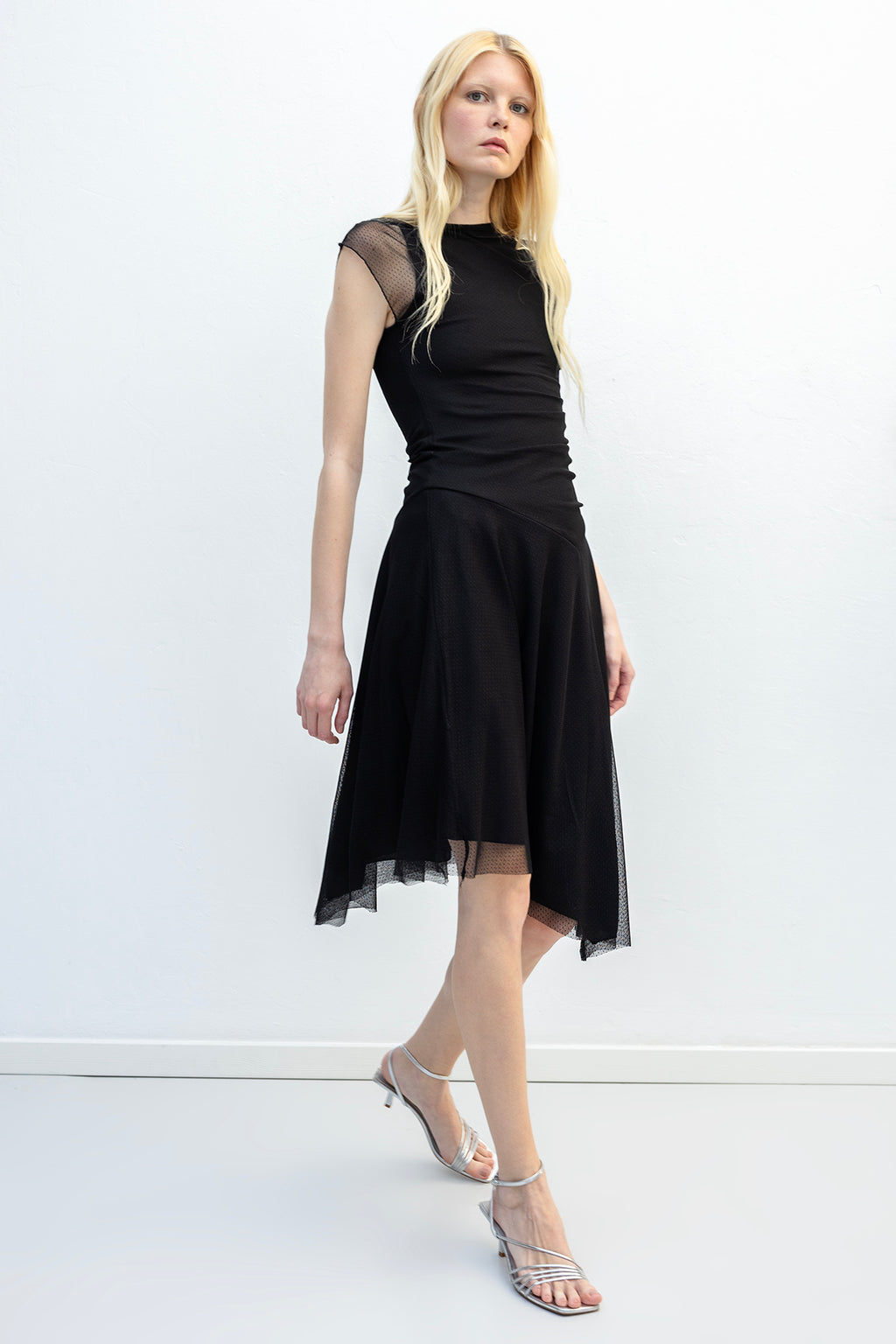 Gathered Tulle Dress