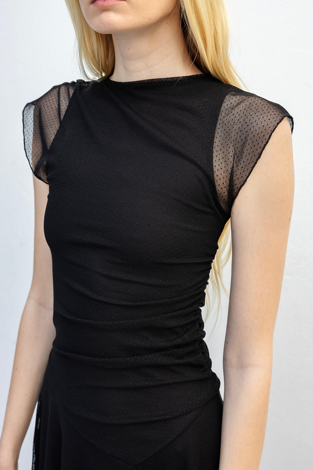 Gathered Tulle Dress