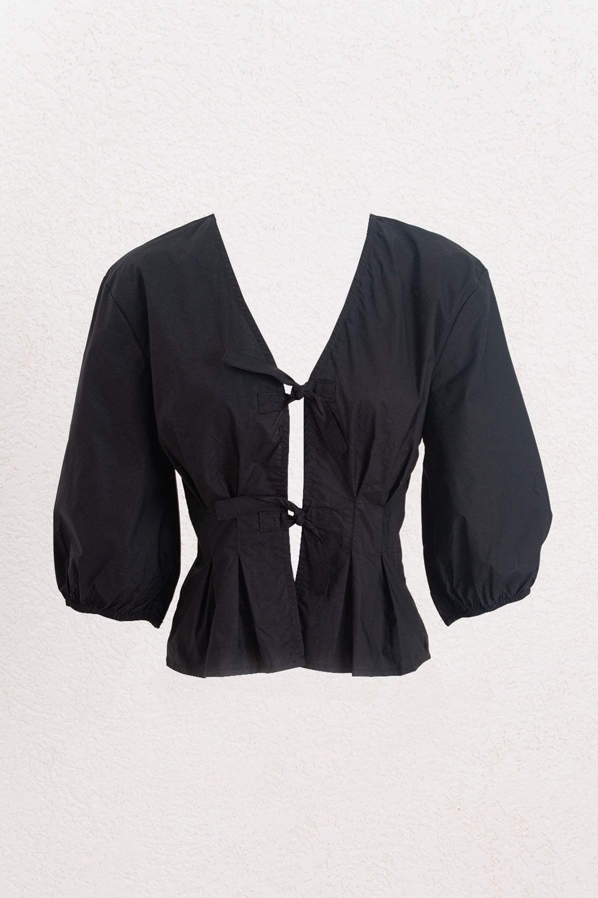 Bağlama Detaylı Poplin Bluz
