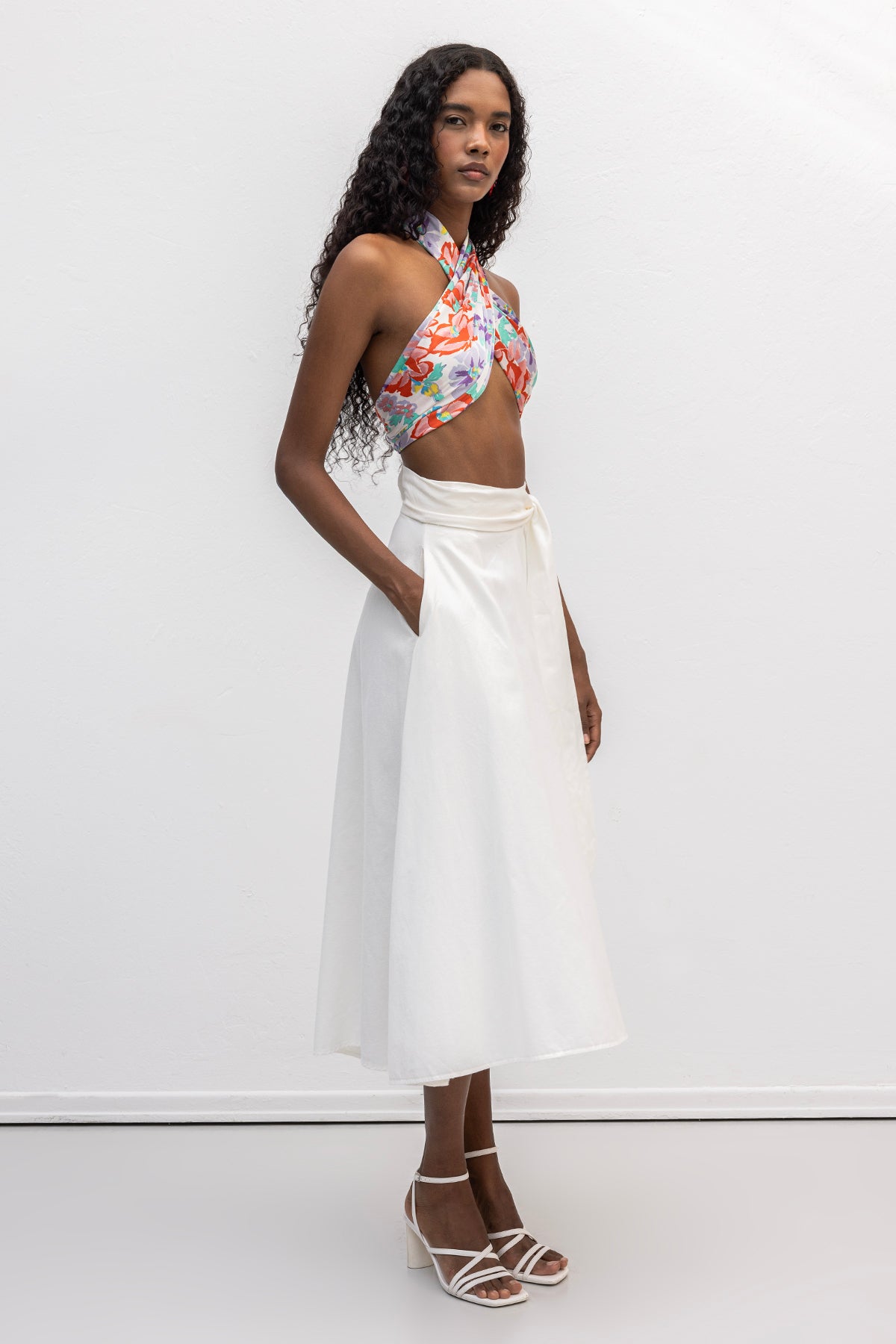 Flared Midi Skirt