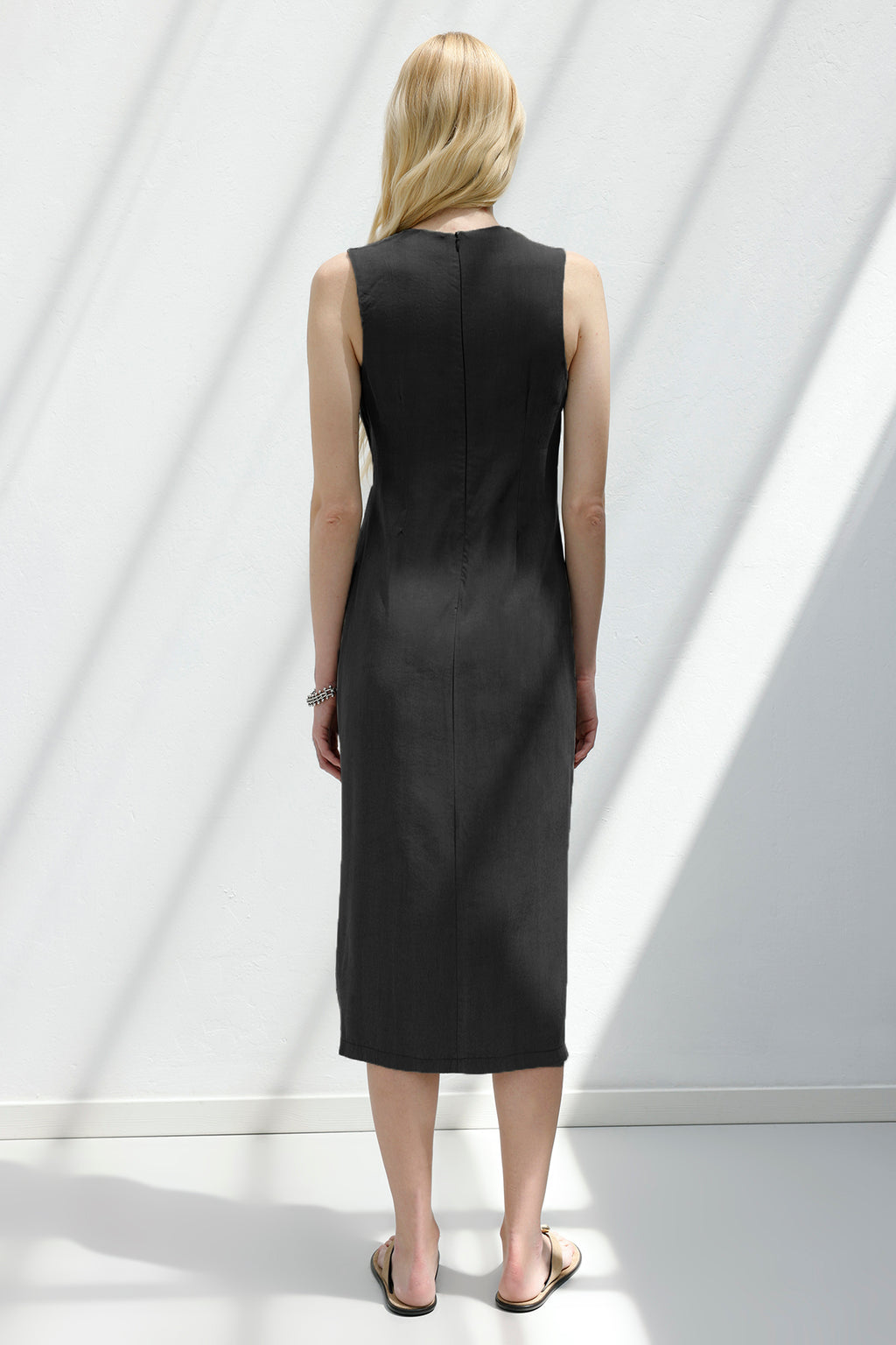 Tencel Drape Detaylı Midi Elbise