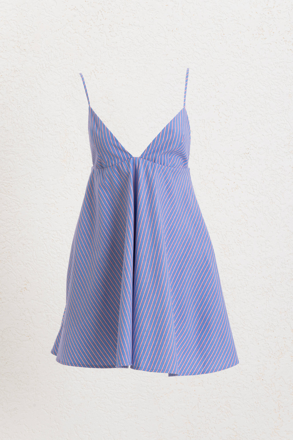 Bow Detail Striped Ruffled Mini Dress
