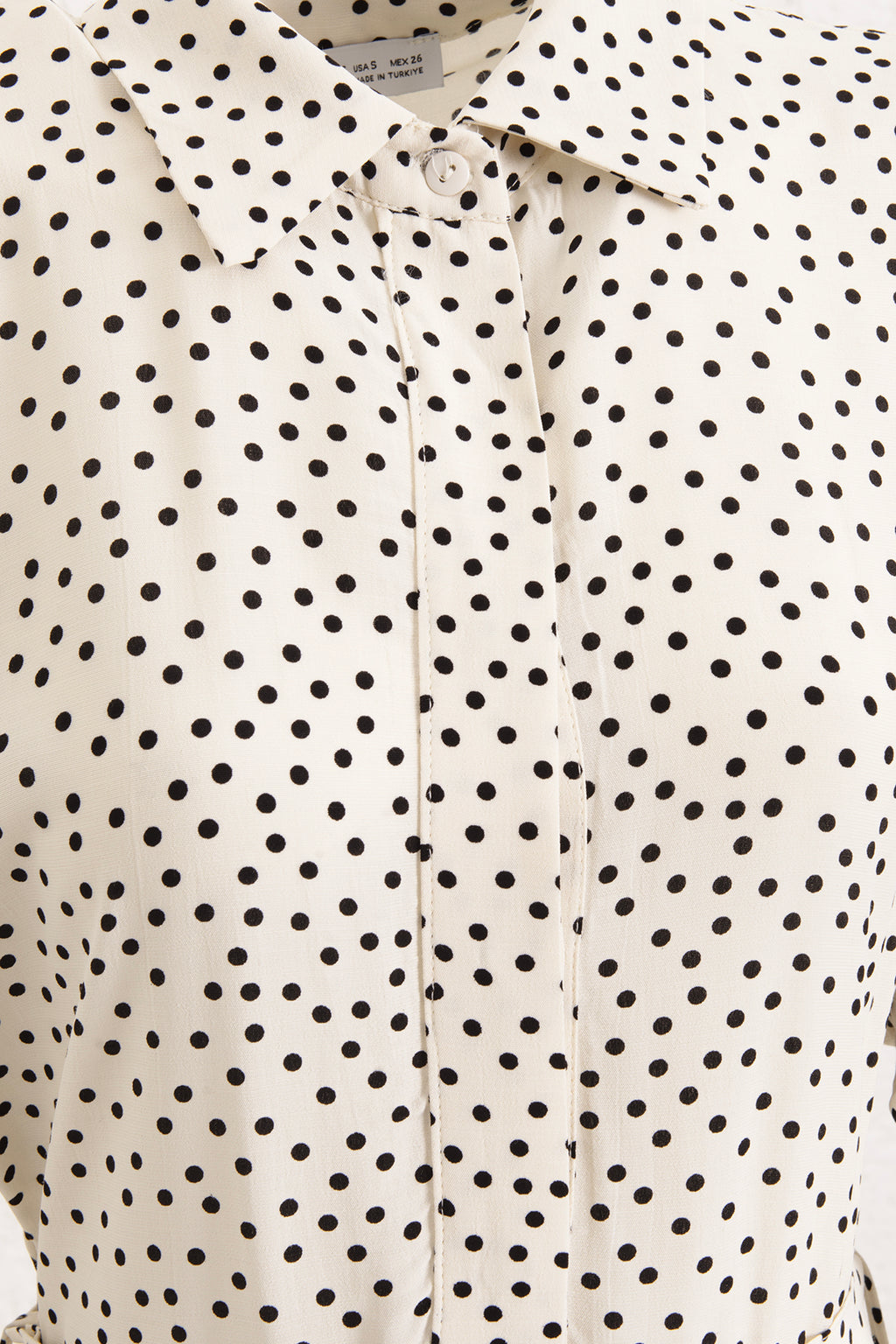 Puantiyeli Cotton Pileli Midi Elbise