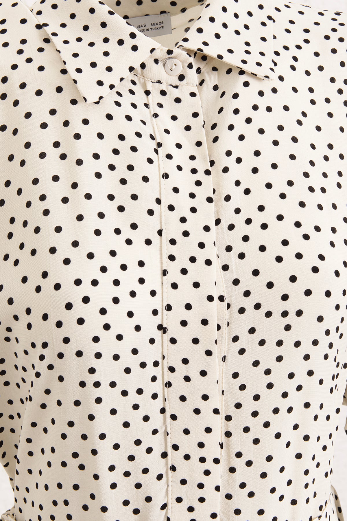 Puantiyeli Cotton Pileli Midi Elbise