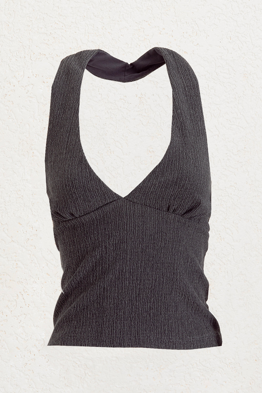 Dokulu Halter Yaka Top