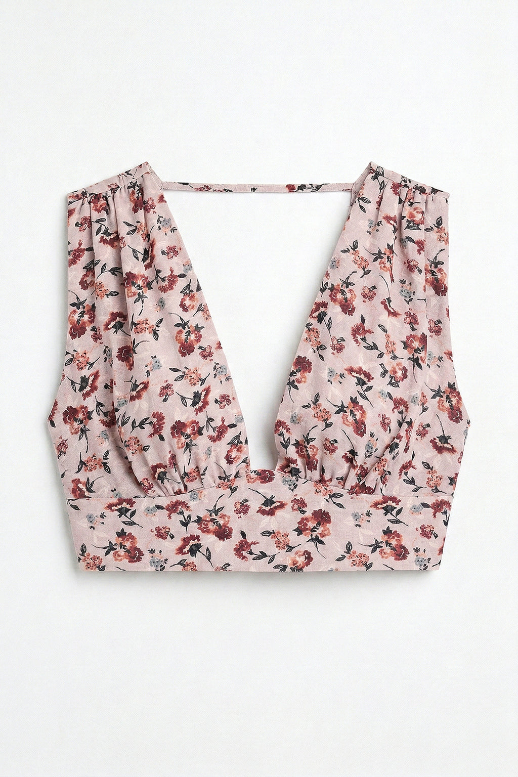 Linen Blend Deep Neckline Bustier