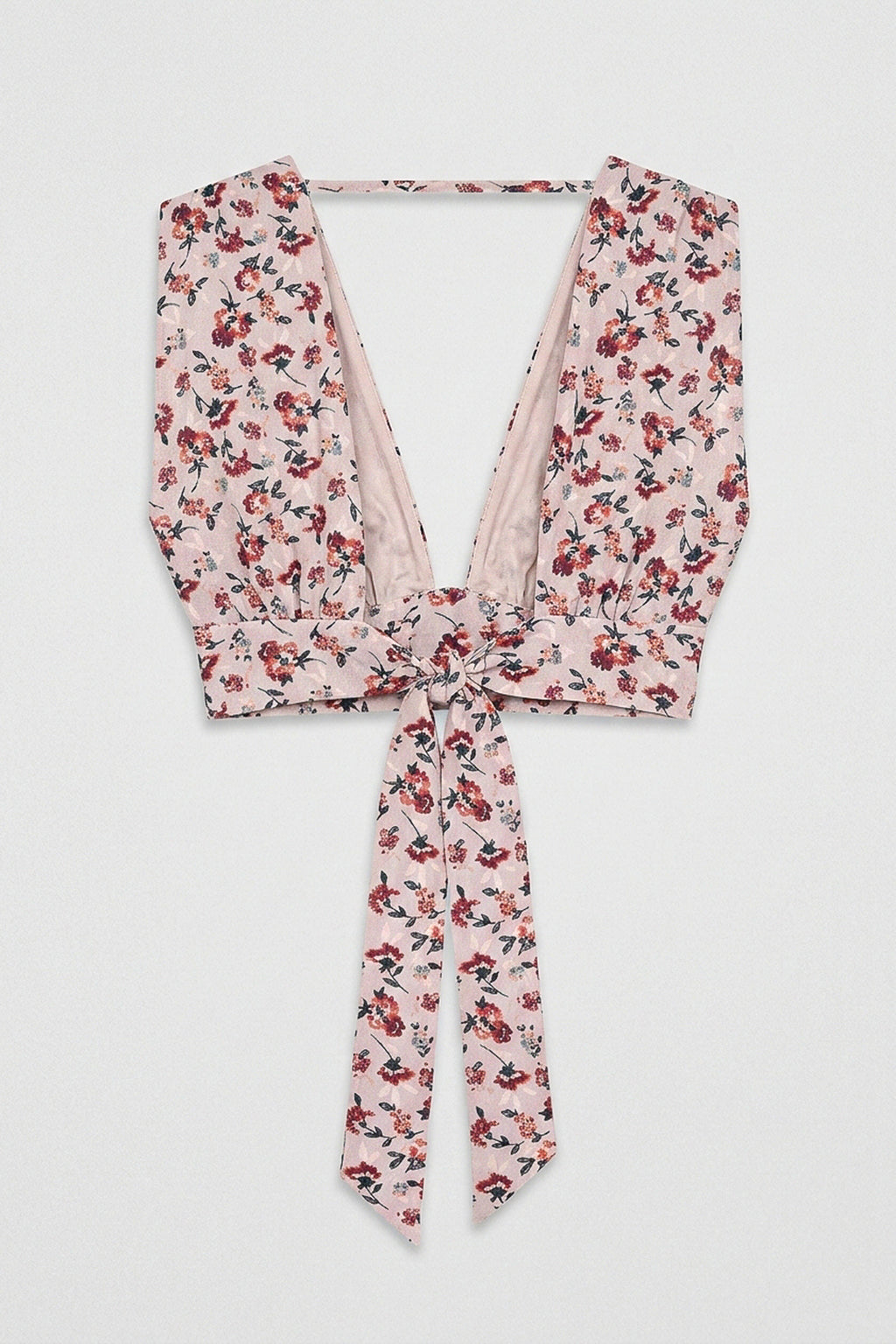Linen Blend Deep Neckline Bustier