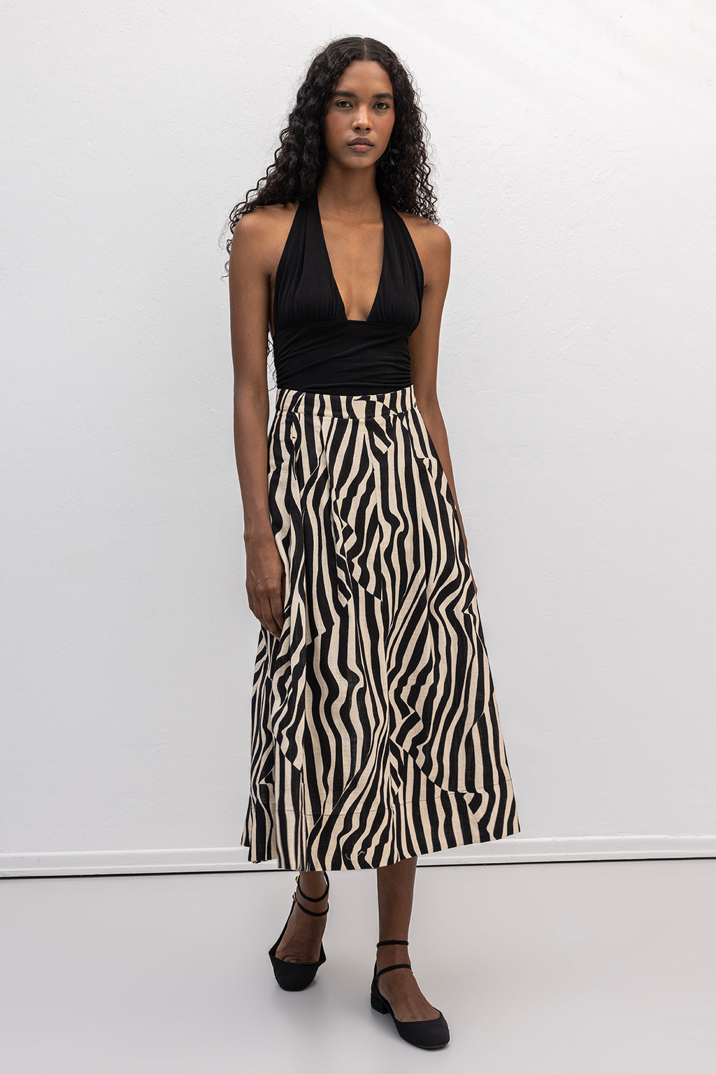 Patterned Midi Skirt