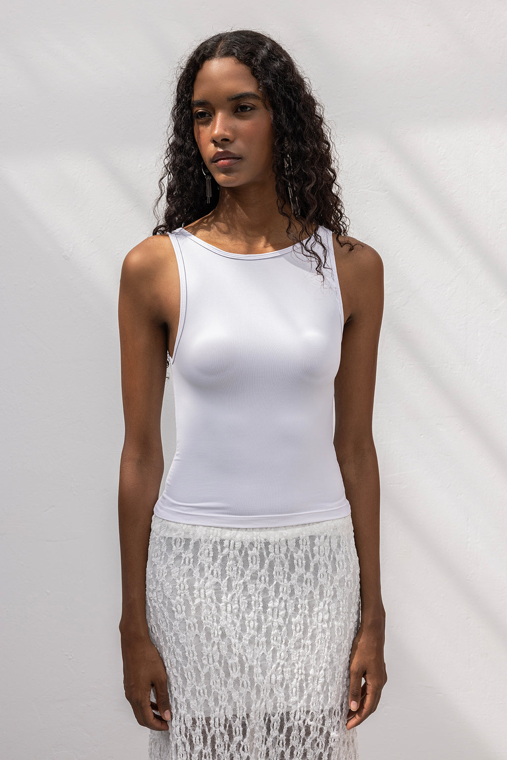 Soft Touch Top with Boat Neck Detail