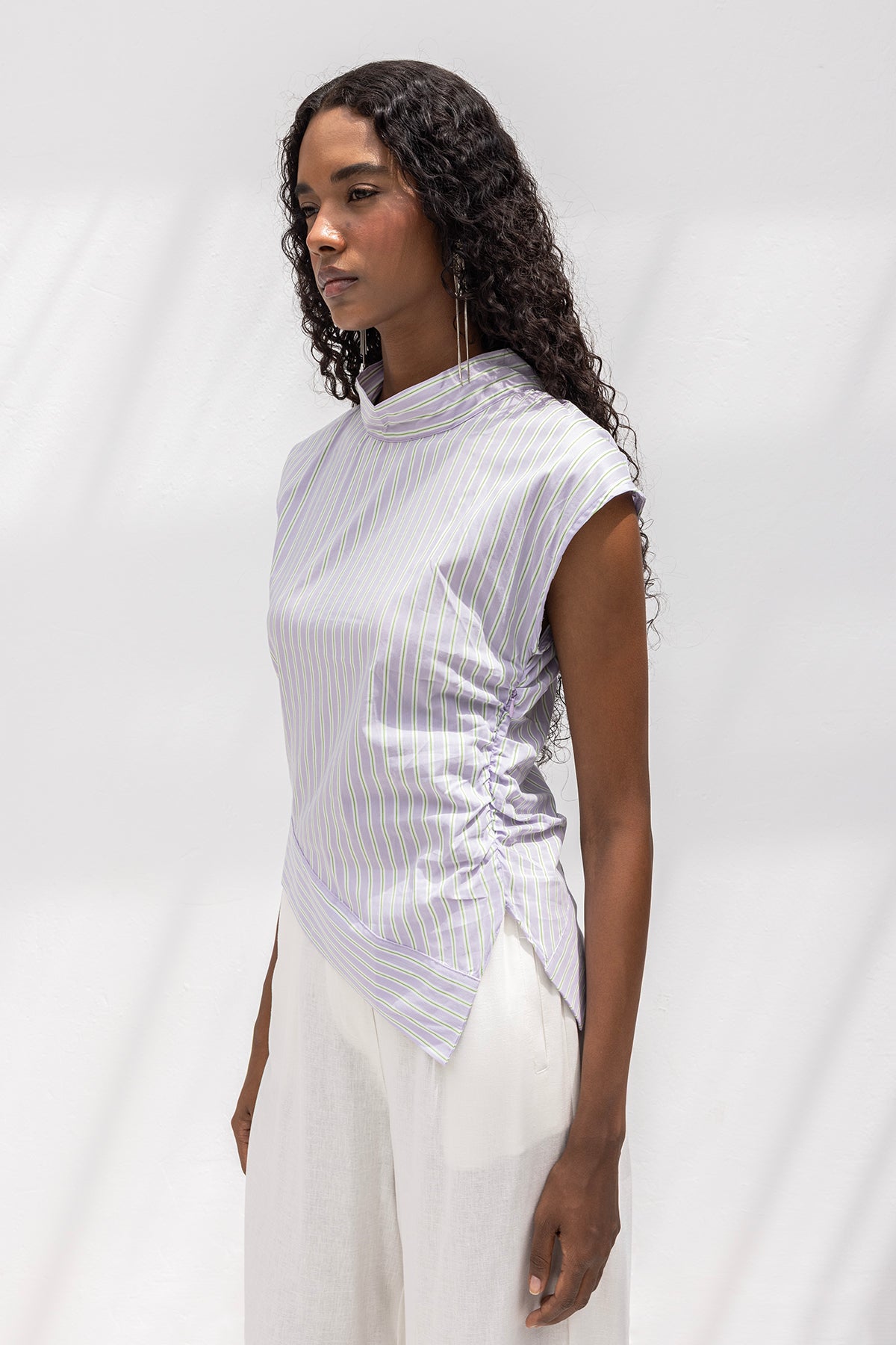 Asimetrik Poplin Bluz