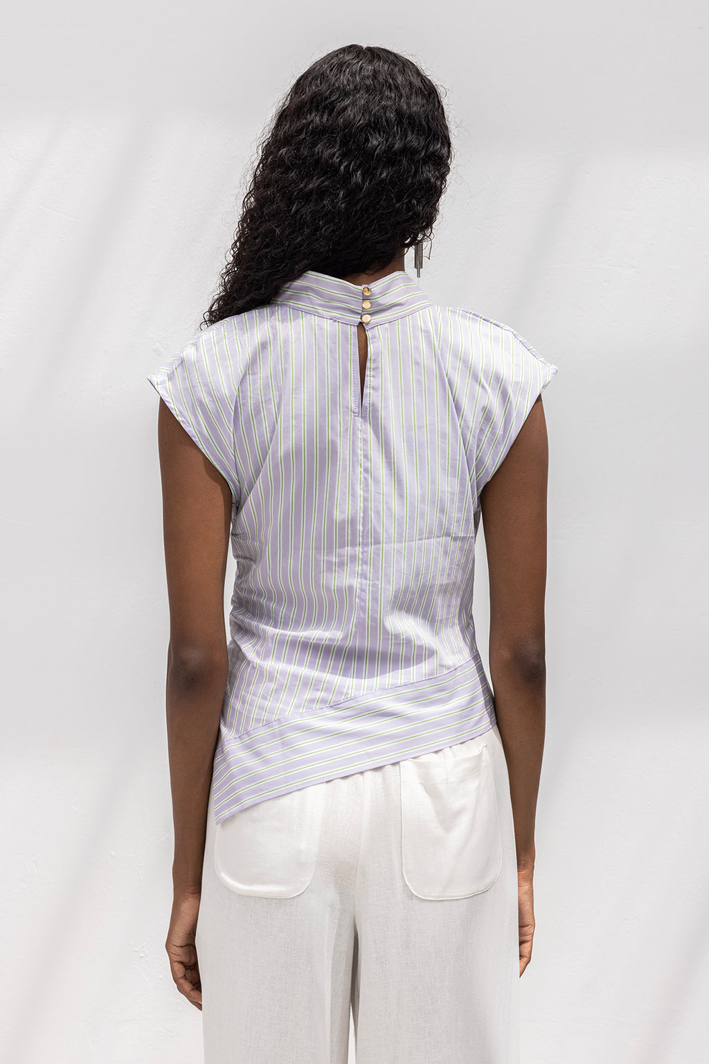 Asimetrik Poplin Bluz