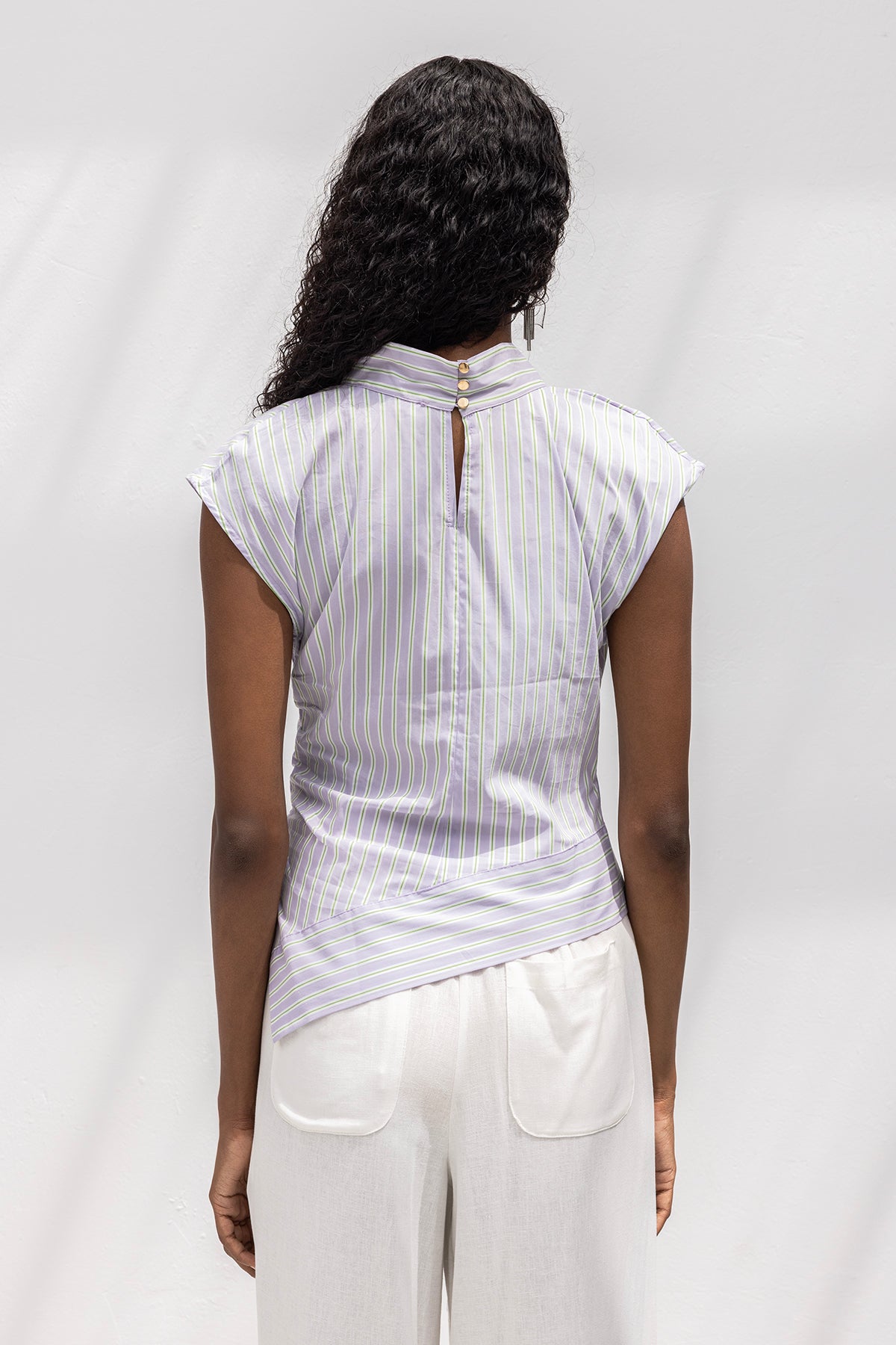 Asimetrik Poplin Bluz