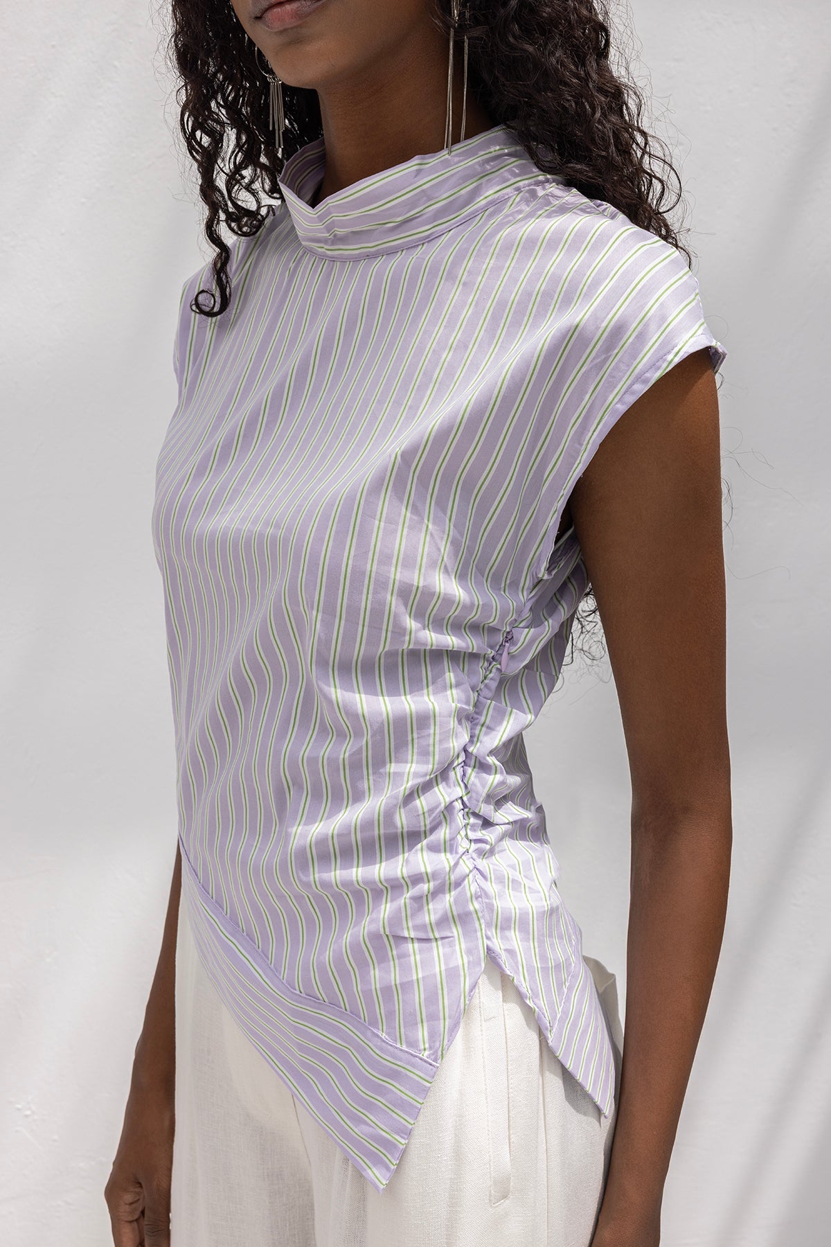 Asimetrik Poplin Bluz