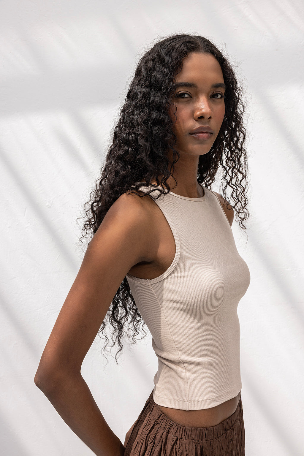Ribbed Sleeveless Top