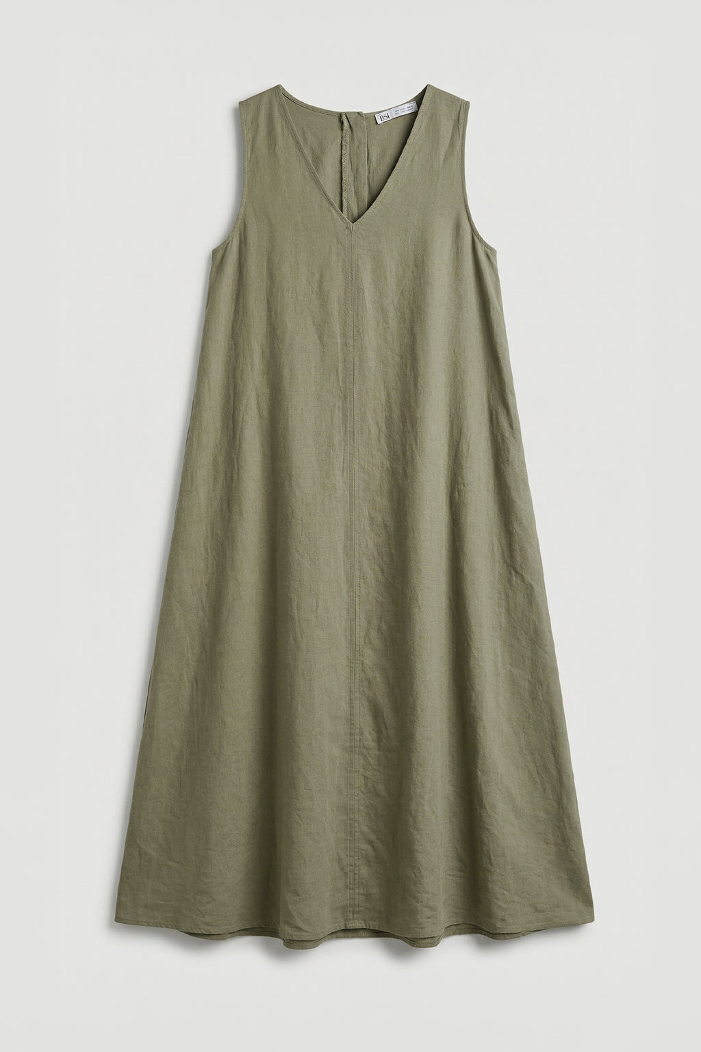 Oversize Keten Midi Elbise