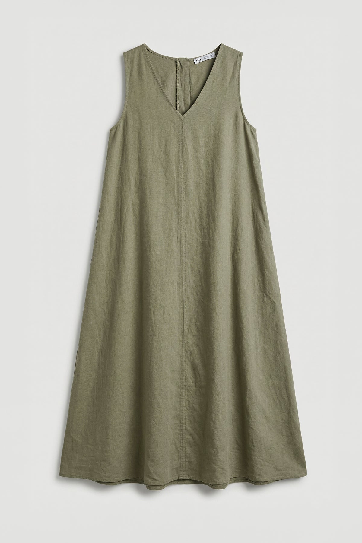 Oversize Keten Midi Elbise