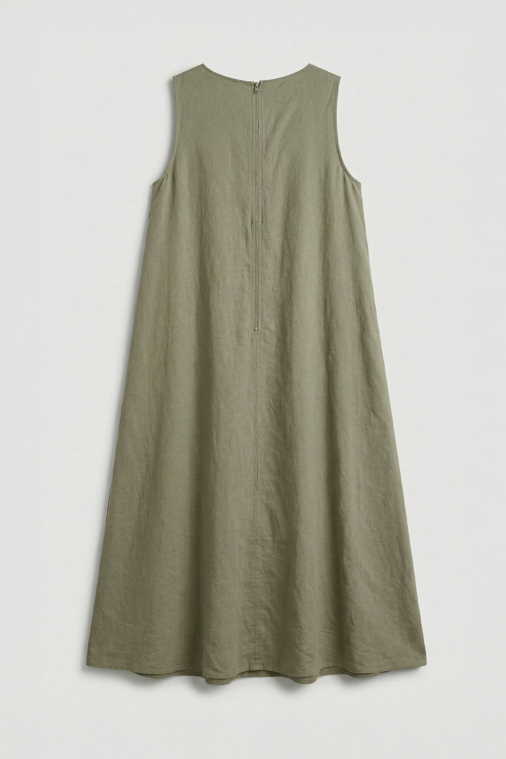 Oversize Keten Midi Elbise