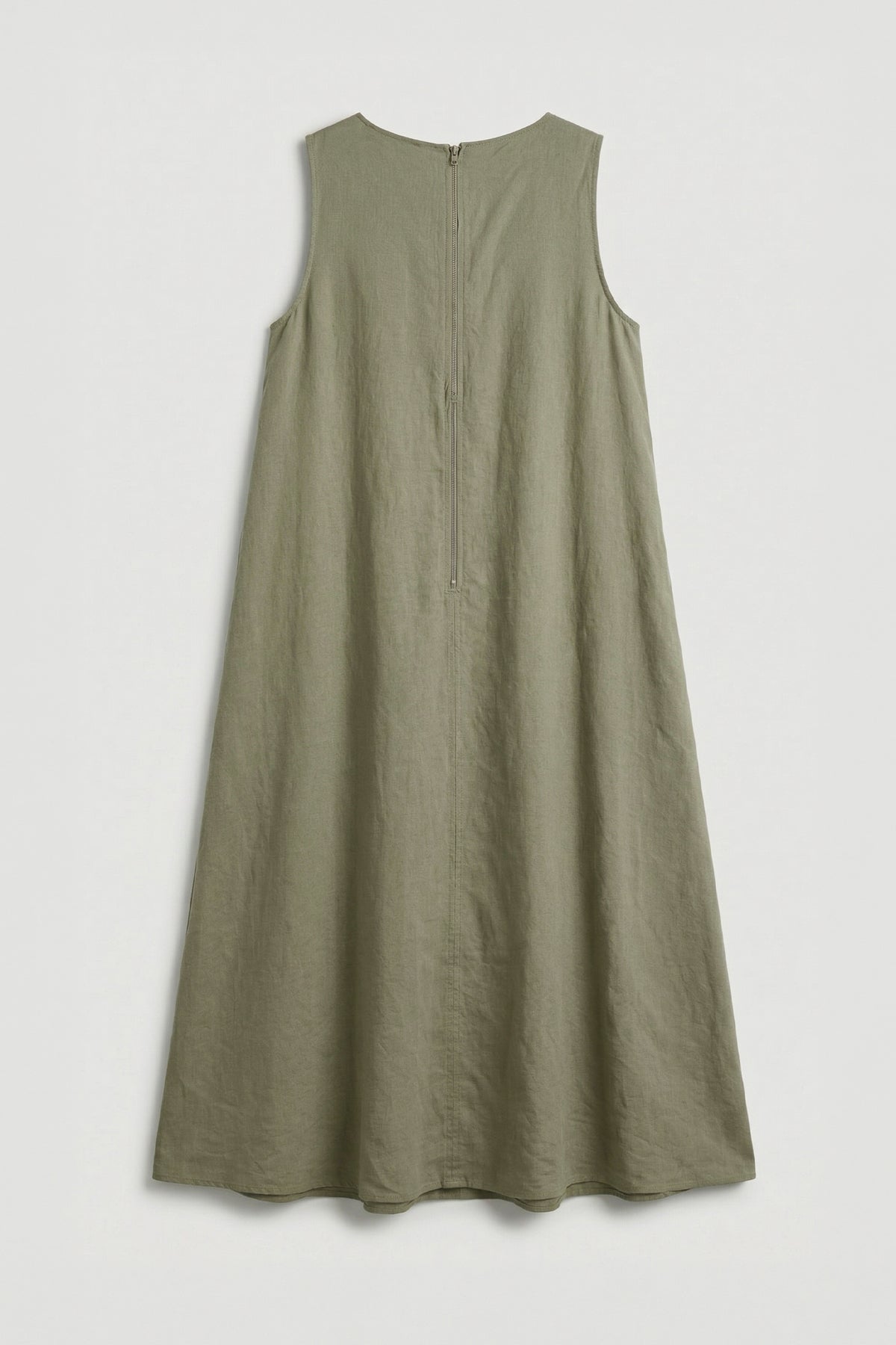 Oversize Keten Midi Elbise