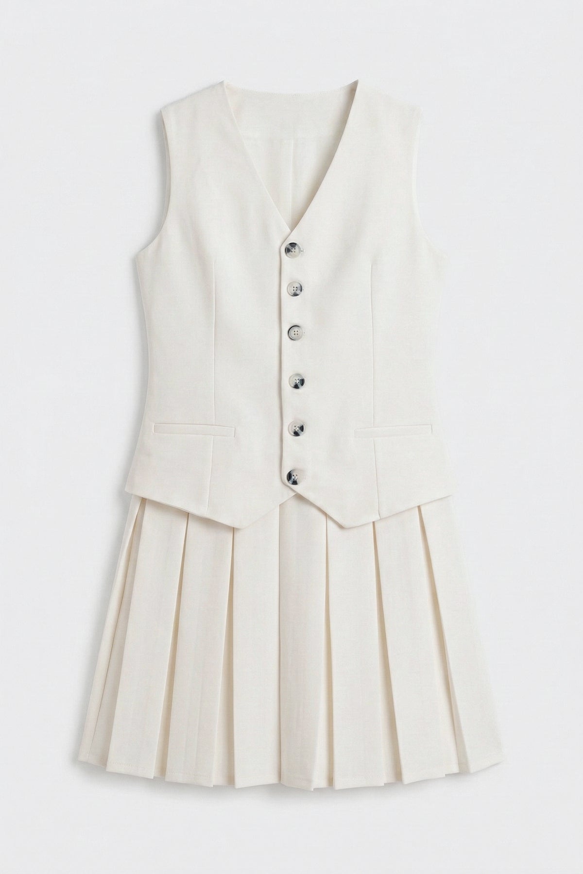 Pleated Sleeveless Mini Dress