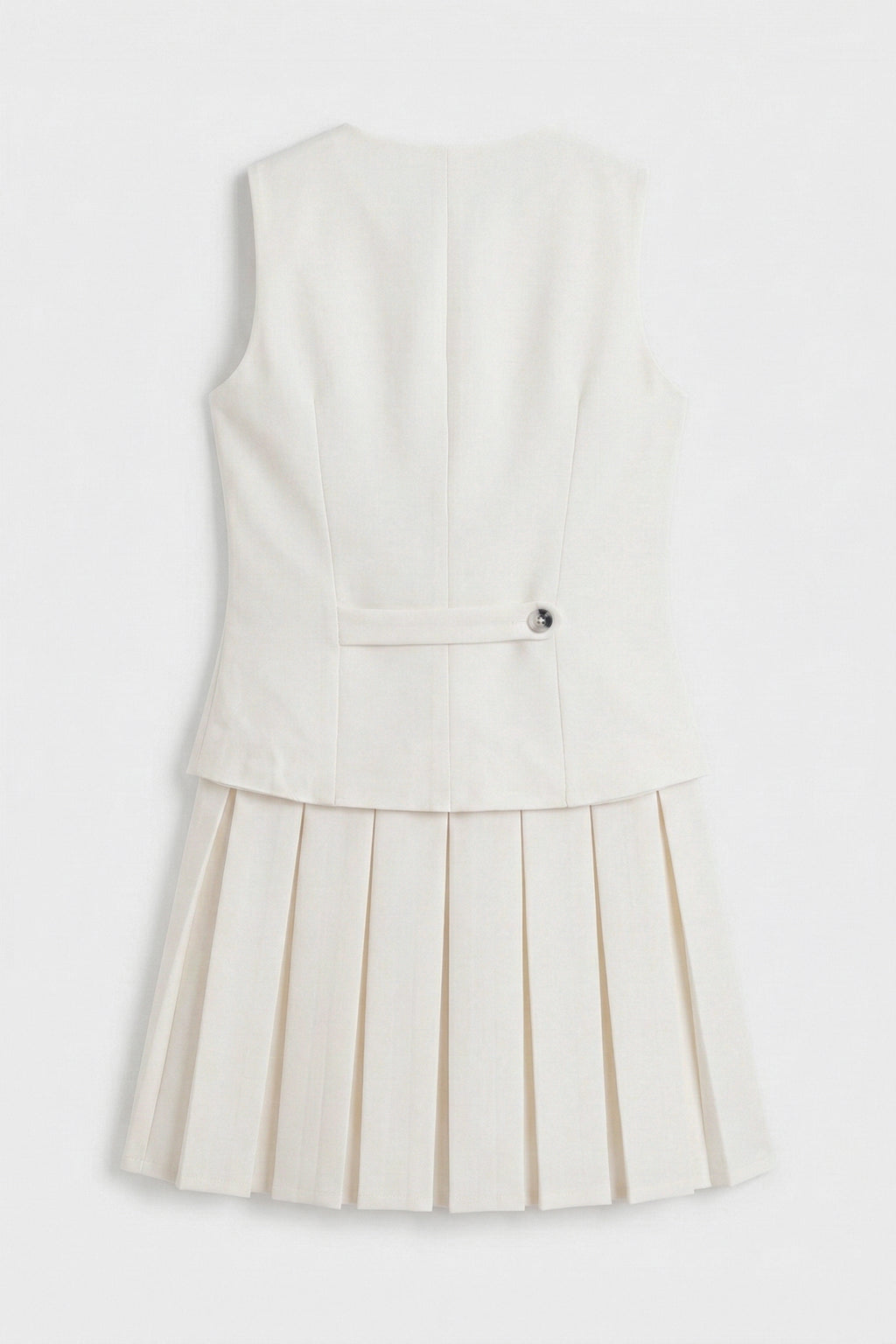 Pleated Sleeveless Mini Dress