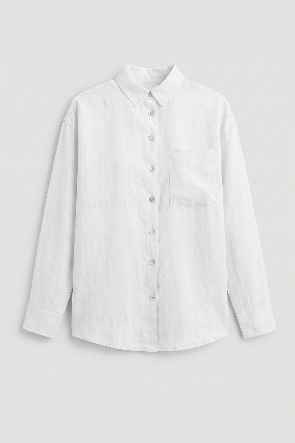 %100 Keten Oversize Gömlek