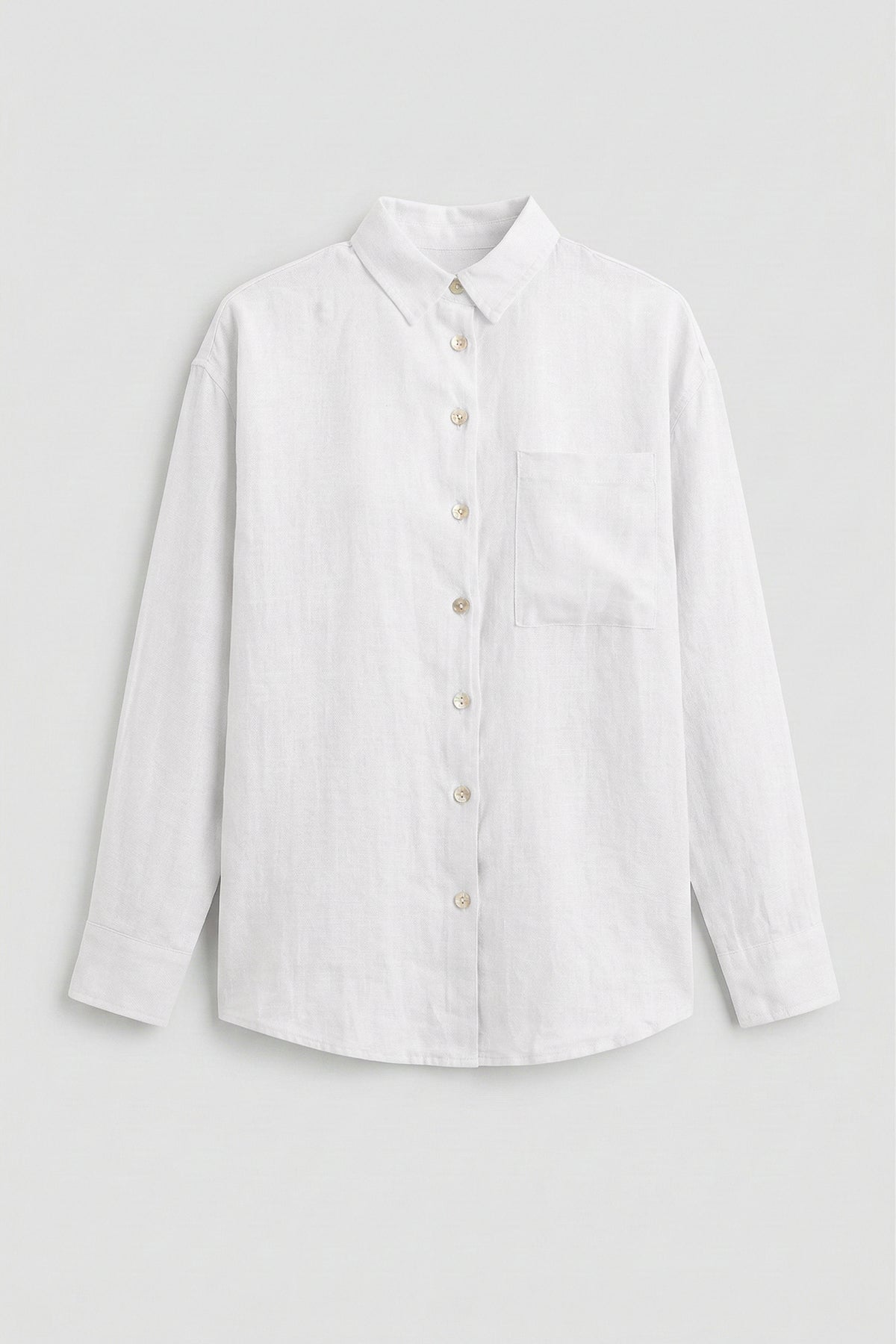 %100 Keten Oversize Gömlek