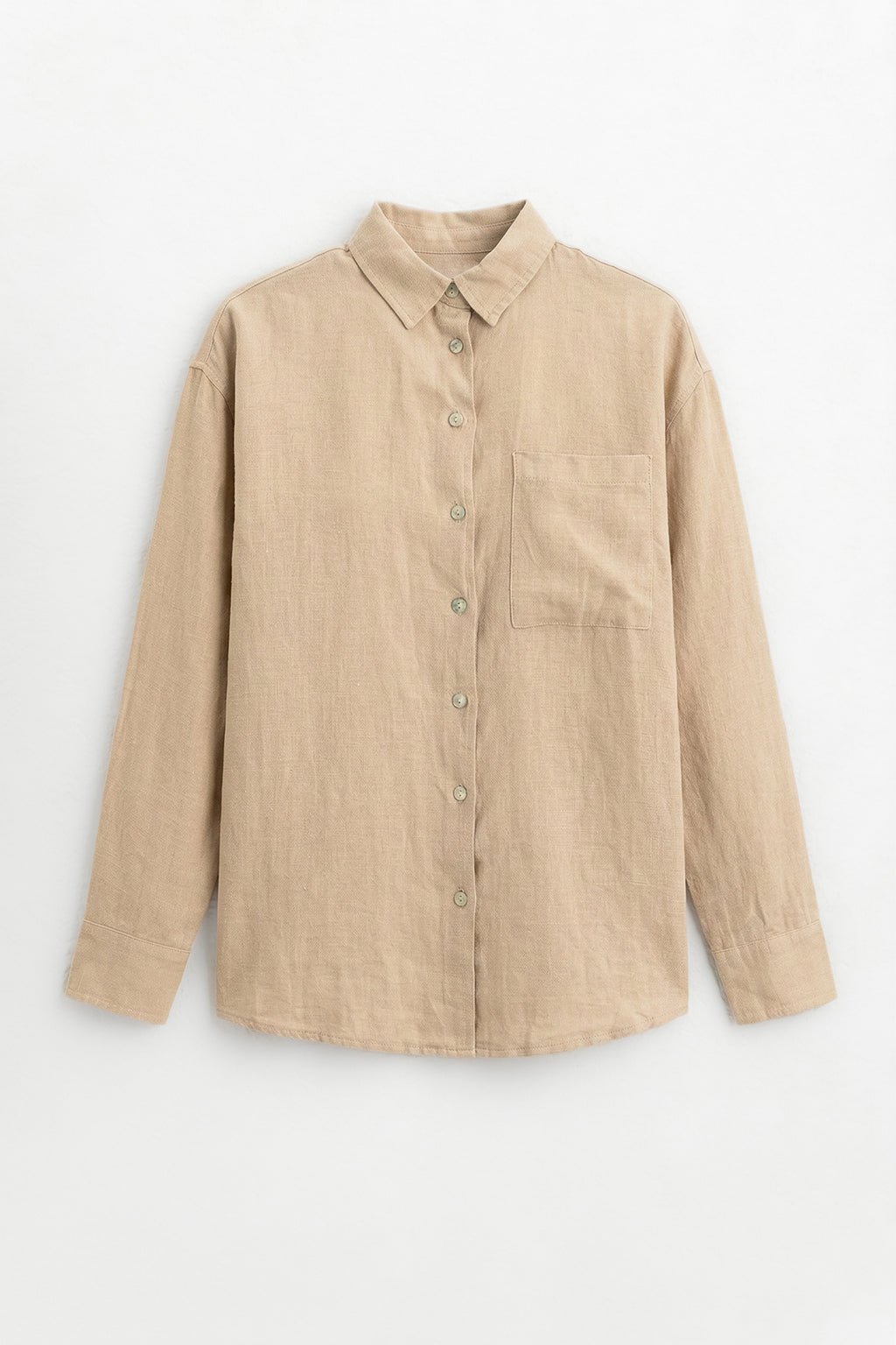 %100 Keten Oversize Gömlek