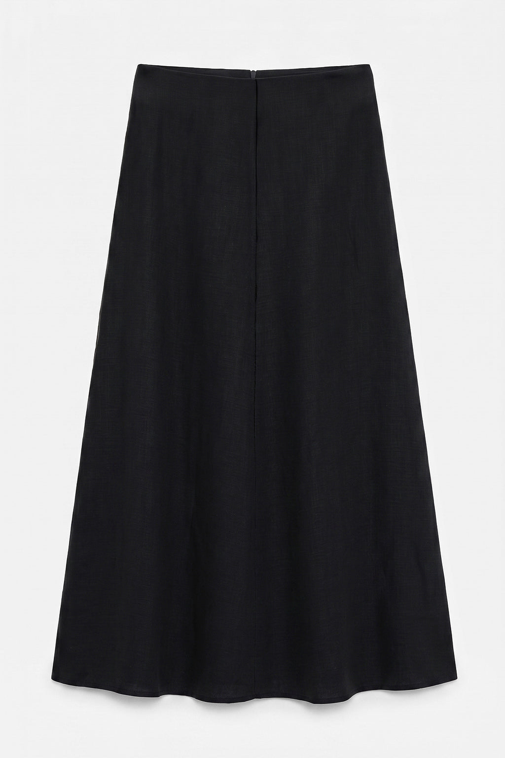 100% Linen Flounced Midi Skirt