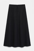 100% Linen Flounced Midi Skirt